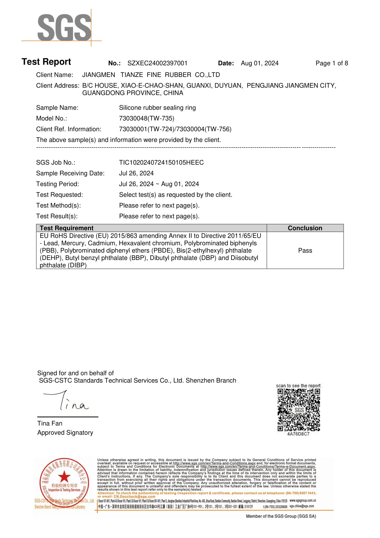 EU RoHS & Phthalates SZXEC24002397001
